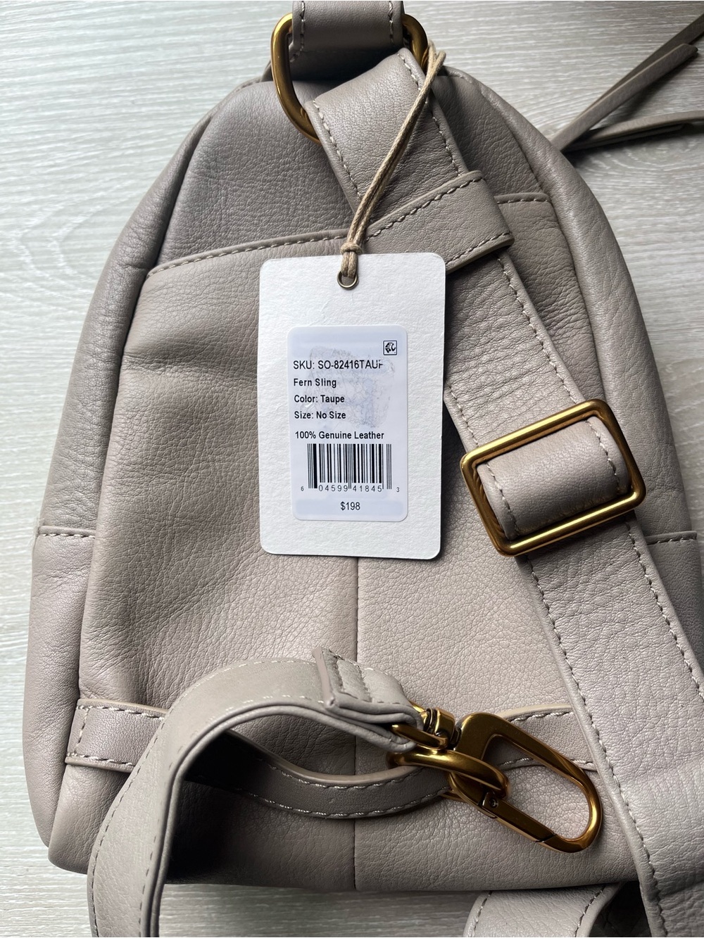 NEW HOBO Fern Taupe Leather Crossbody sling bag - Genuine Leather - Picture 2 of 5